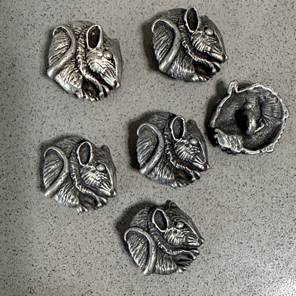 Silver Rat Buttons